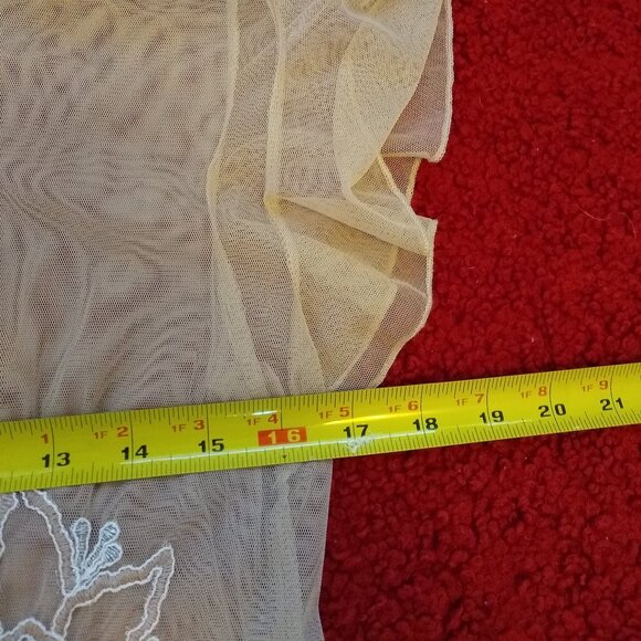 ZARA Peach Elegant Sheer Embroidered Floral-Lace mesh dress - Picture 7 of 9